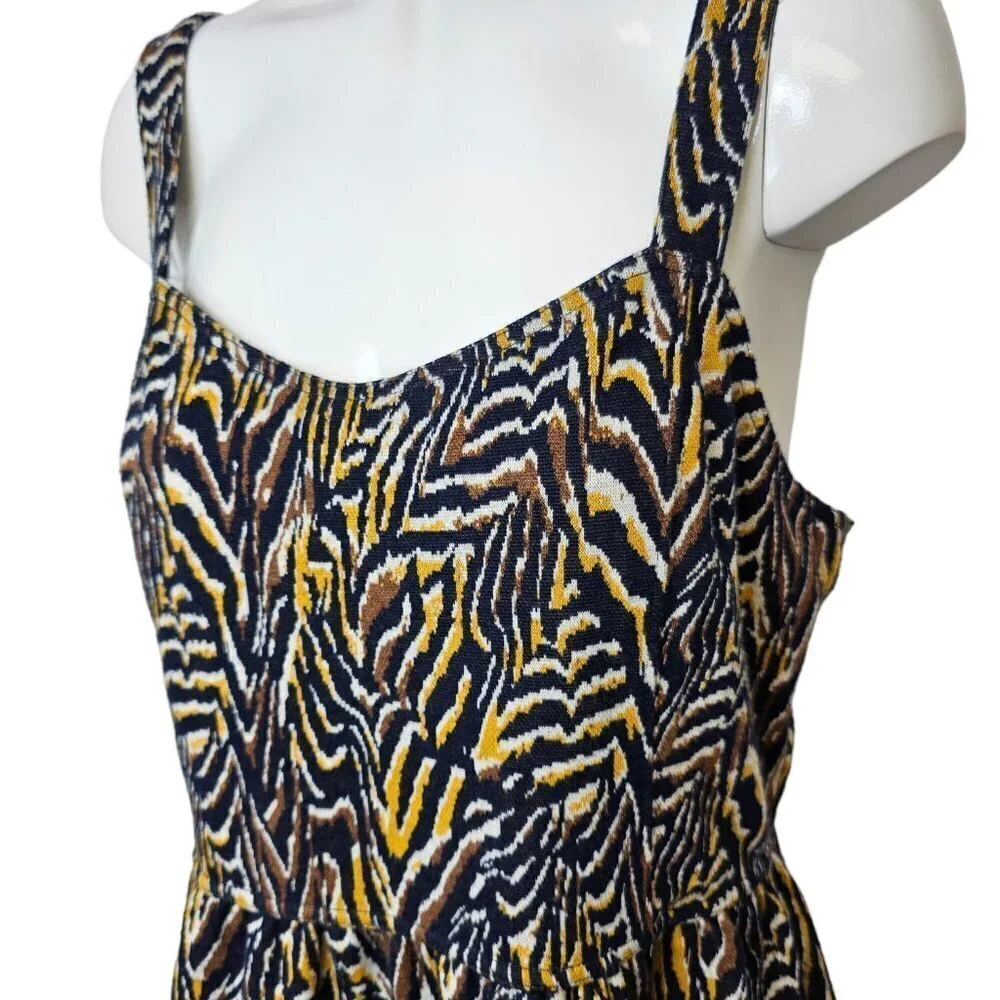 Anthropologie Womens Jamie Zebra Peplum Tank Size Medium - Picture 7 of 8